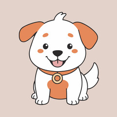 Cute vector illustration of a Dog for toddlers