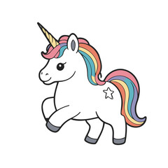 Vector illustration of an enchanting Unicorn for kids' storytelling