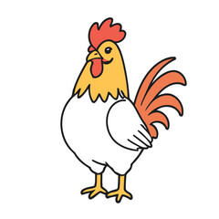 Vector illustration of a cute Rooster for children story book