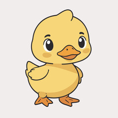 Cute Duckling for toddlers' learning books vector illustration