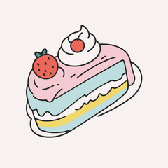 Cute Cake for toddlers' learning books vector illustration