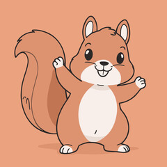 Vector illustration of a cute Squirrel for toddlers books