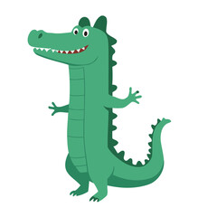 Cute Crocodile for kids story book vector illustration