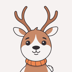 Cute vector illustration of a Reindeer for youngsters' imaginative stories