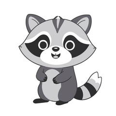Cute Raccoon for toddlers story books vector illustration