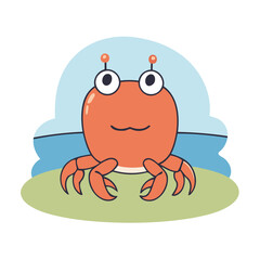 Cute Crab vector illustration for little ones' bedtime routines