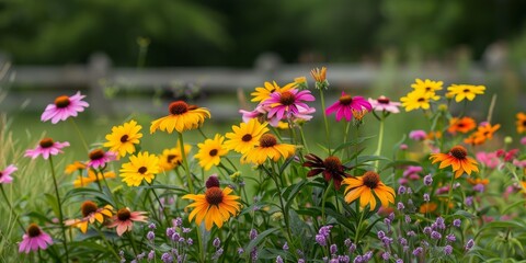 Fototapeta premium Bright summer flowers