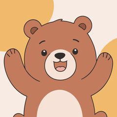 Cute vector illustration of a Bear for toddlers' playful adventures