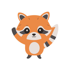 Cute vector illustration of a Raccoon for children book