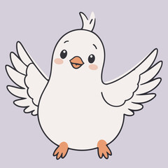 Cute Dove vector illustration for little ones' bedtime routines