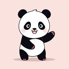 Cute Panda vector illustration for kids story book