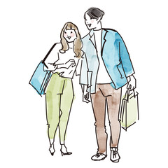 ショッピングを楽しむカップル