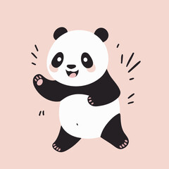Vector illustration of a cute Panda for toddlers story books