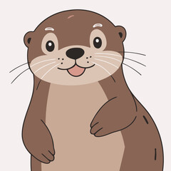 Cute vector illustration of a Otter for children's bedtime stories