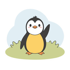 Cute Penguin for children's books vector illustration