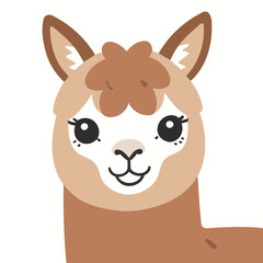 Cute vector illustration of a Alpaca for kids