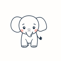 Cute Elephant for toddlers' learning books vector illustration