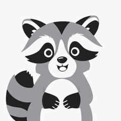 Obraz premium Cute vector illustration of a Raccoon for youngsters' imaginative stories