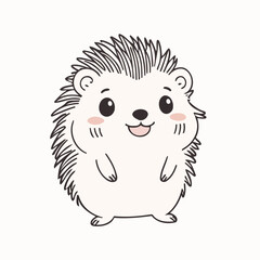 Cute vector illustration of a Hedgehog for youngsters' imaginative stories