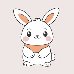 Cute Bunny for toddlers story books vector illustration