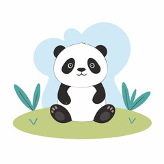 Cute Panda for early readers' adventure books vector illustration