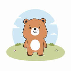 Cute vector illustration of a Bear for youngsters' imaginative stories