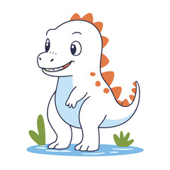 Cute Dino vector illustration of a for toddlers books
