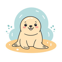 Vector illustration of a playful Seal for preschoolers' storytime