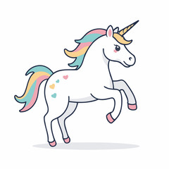 Vector illustration of a lovable Unicorn for children's picture books