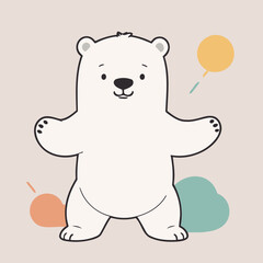 Cute Polarbear for children's books vector illustration