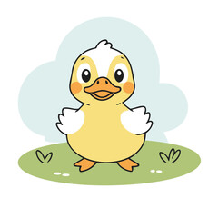 Vector illustration of an enchanting Duck for kids' storytelling