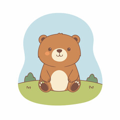 Cute Bear for children's literature vector illustration