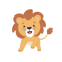 Fototapeta premium Vector illustration of a cute Lion for children story book