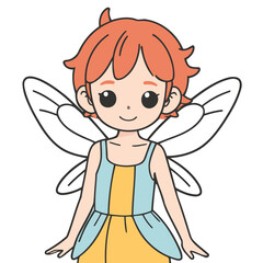 Vector illustration of a cute Fairy for children story book
