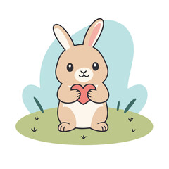 Vector illustration of a cute Bunny for kids story book