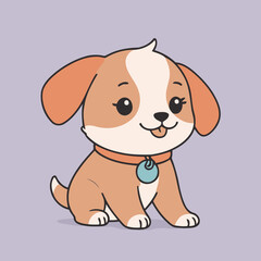 Vector illustration of a cute Puppy for toddlers story books