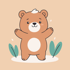 Vector illustration of a winsome Bear for children's literature