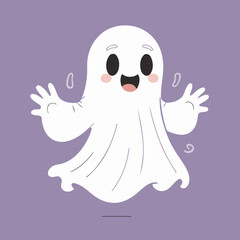 Cute vector illustration of a Ghost for kids