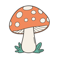 Cute vector illustration of a Mushroom for kids