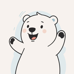 Cute vector illustration of a Polarbear for kids