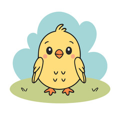 Cute vector illustration of a Bird for toddlers' playful adventures