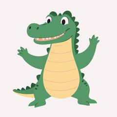 Vector illustration of a cute Alligator for toddlers
