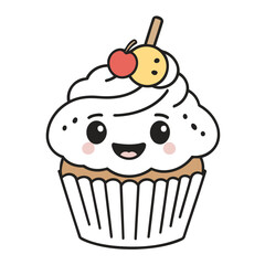 Vector illustration of a sweet Cupcake for youngsters' imaginative journeys