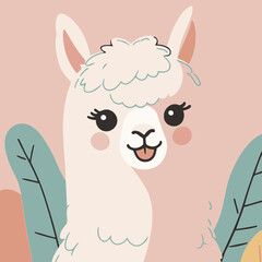 Vector illustration of a winsome Alpaca for children's literature