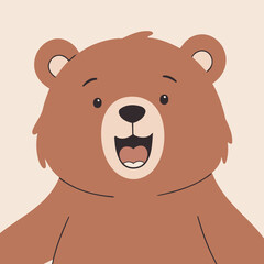 Cute vector illustration of a Bear for early readers' delight