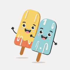 Vector illustration of an adorable Popsicle for young readers' books