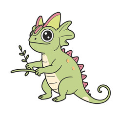 Cute Chameleon for kids books vector illustration
