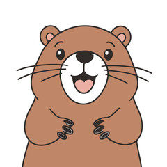 Cute Beaver for children's bedtime stories vector illustration
