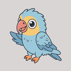 Vector illustration of a lovable Parrot for children's picture books