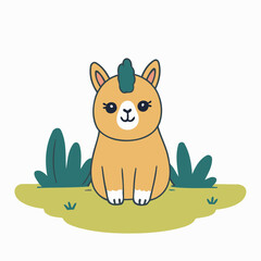 Cute Llama for children's bedtime stories vector illustration